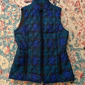 Like New Blue-Green plaid, insulated vest
